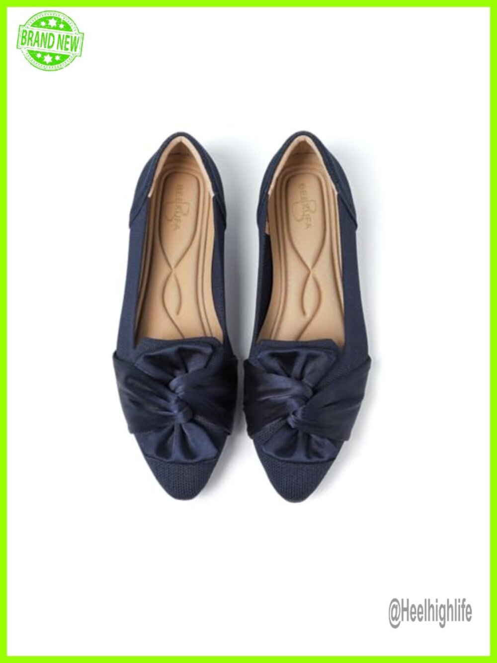 Women's Pointed Toe Knit Mary Jane Ballet Flats Stretchy Slip-On Dressy Shoes